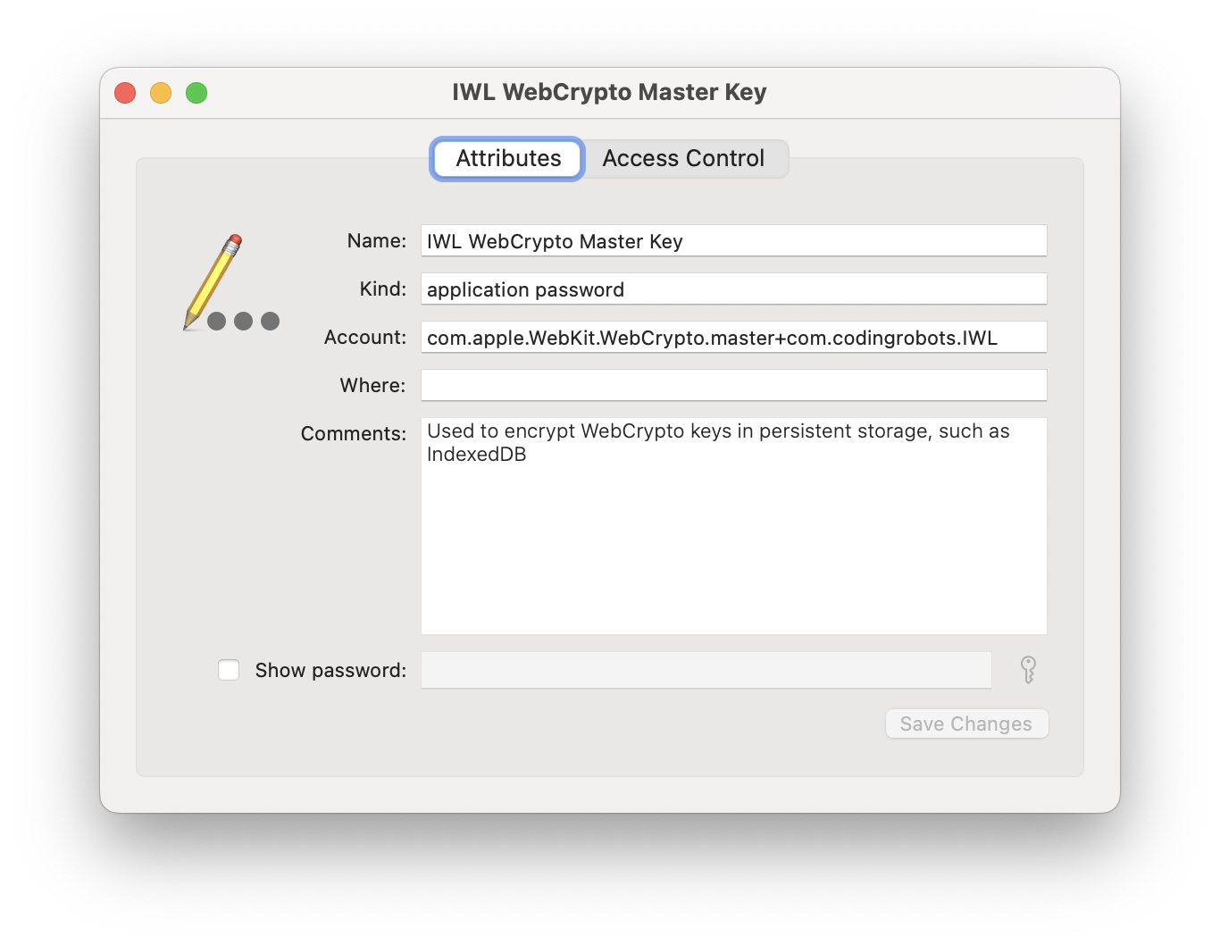 WebCrypto Master Key for an app